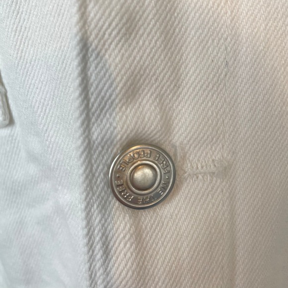 Free People We The Free Marci Jumpsuit Size Large Optic White Cotton Denim - Picture 9 of 15